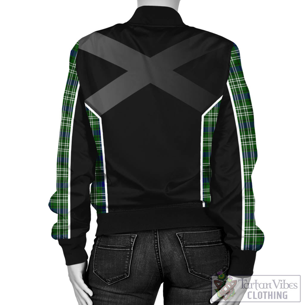 Tartan Vibes Clothing Swinton Tartan Bomber Jacket with Family Crest and Scottish Thistle Vibes Sport Style