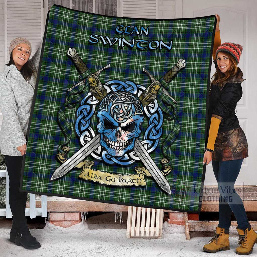 Swinton Tartan Quilt with Celtic Skull Alba Gu Brath Style - Tartan Vibes Clothing