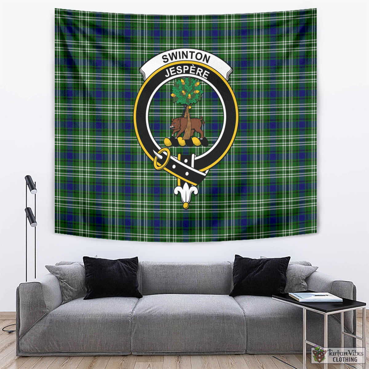 Swinton Tartan Tapestry Wall Hanging and Home Decor for Room with Family Crest - Tartan Vibes Clothing