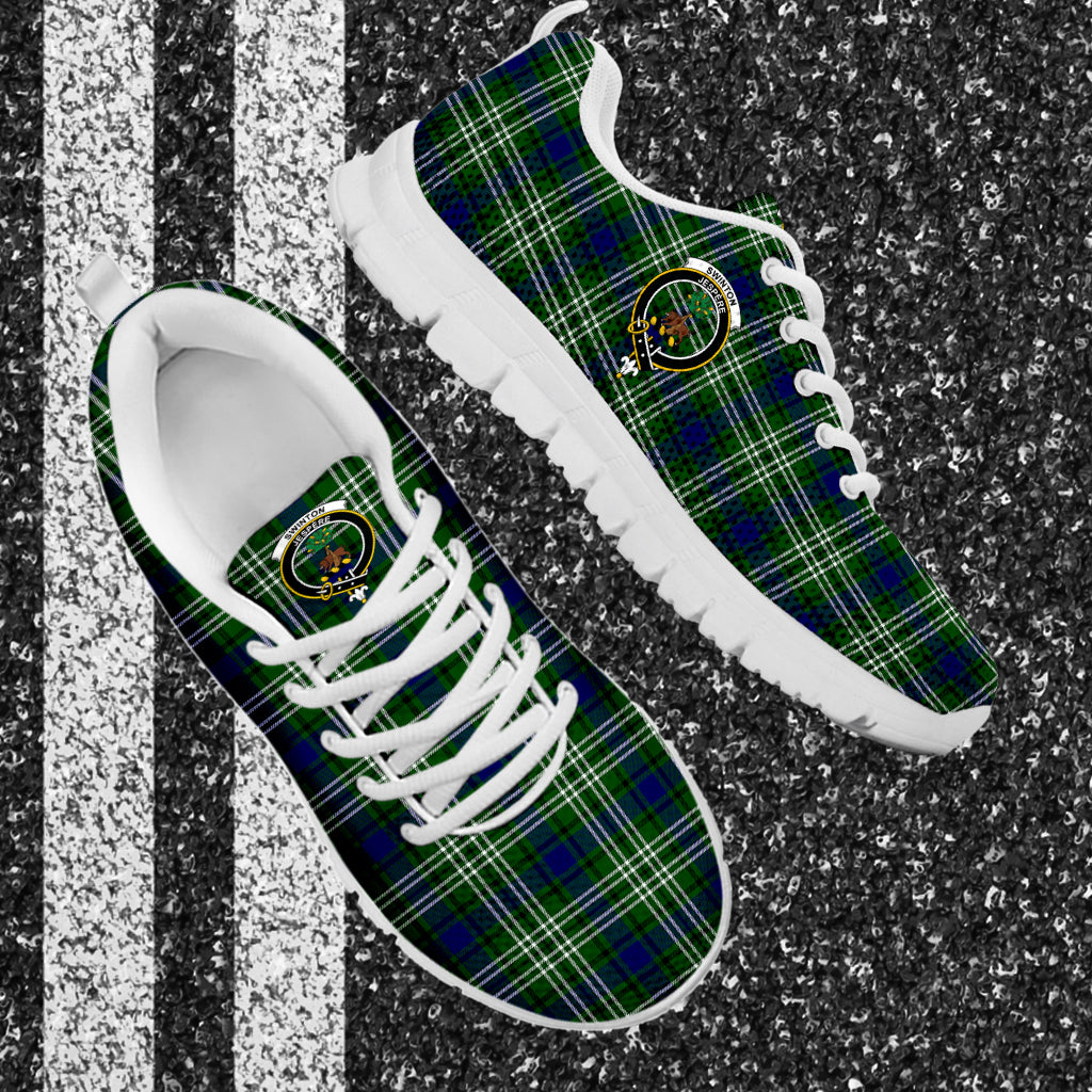 Swinton Tartan Sneakers with Family Crest - Tartan Vibes Clothing