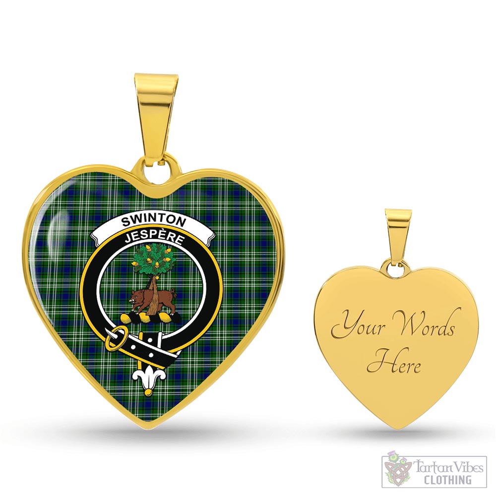 Swinton Tartan Heart Necklace with Family Crest Luxury Necklace (Gold) Yes - Tartan Vibes Clothing