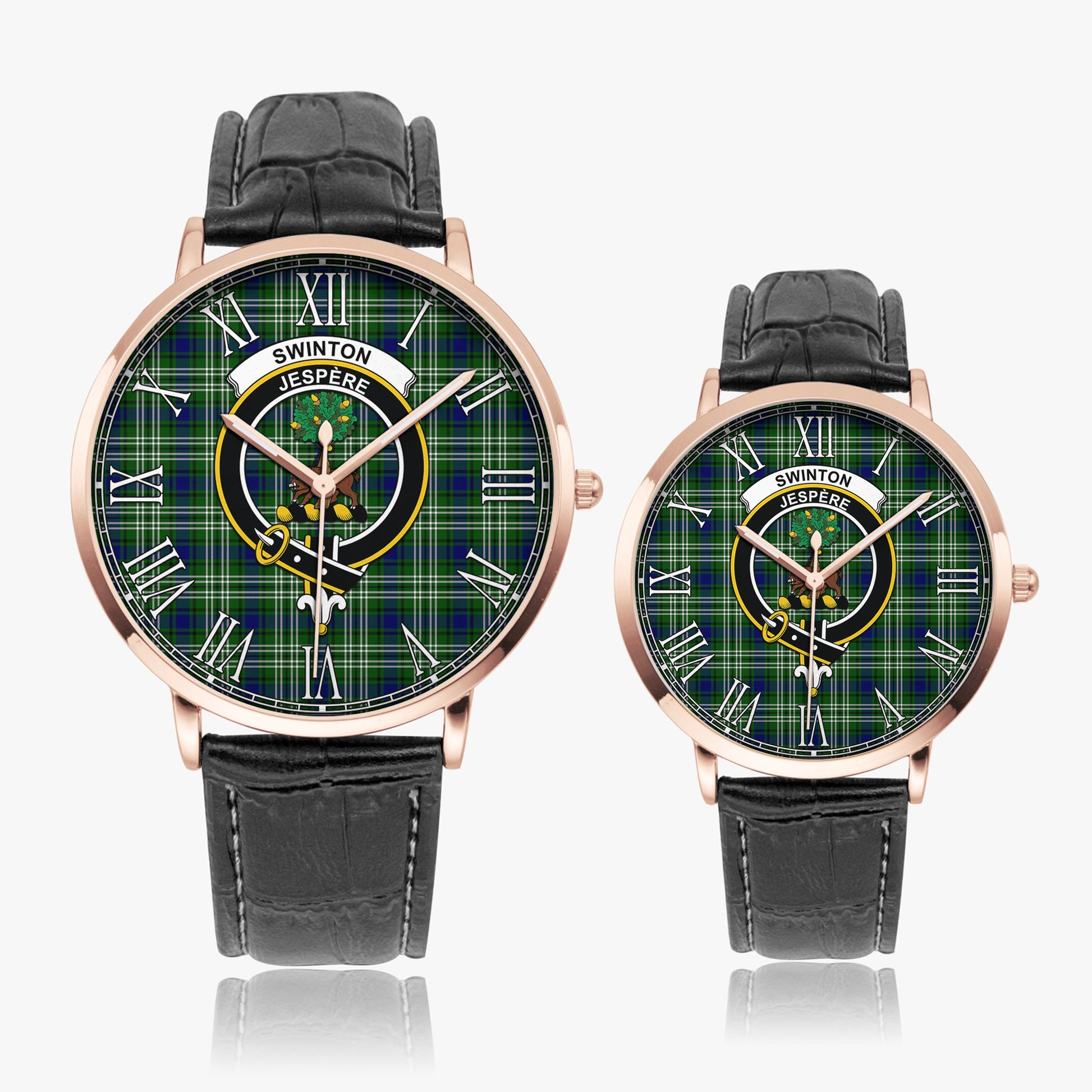Swinton Tartan Family Crest Leather Strap Quartz Watch - Tartan Vibes Clothing