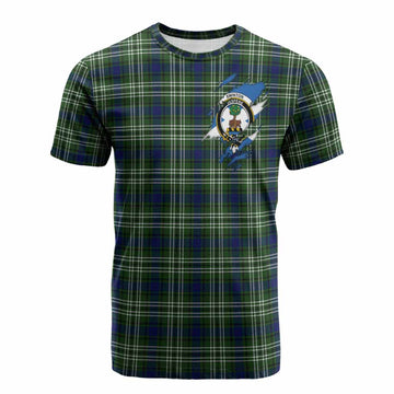 Swinton Clan Crest In Me Tartan Cotton T-shirt Scotland Flag Style