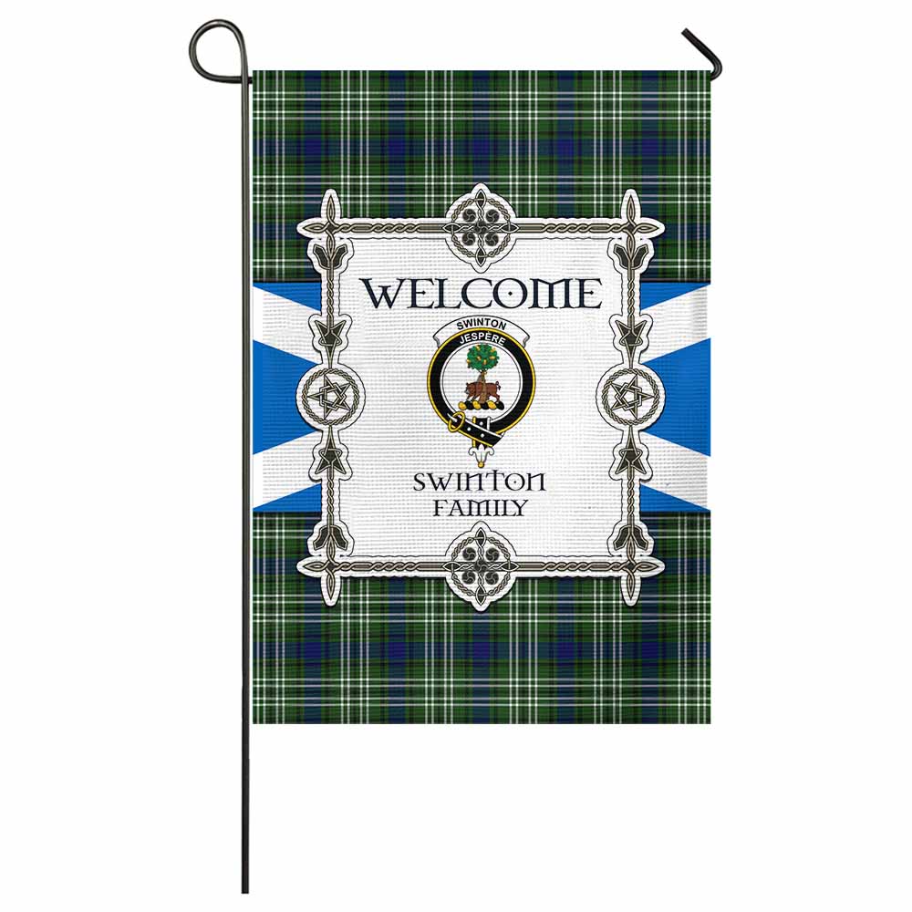 Swinton Family Crest Tartan Welcome Garden Flag Saltire Harmony Style - Tartan Vibes Clothing