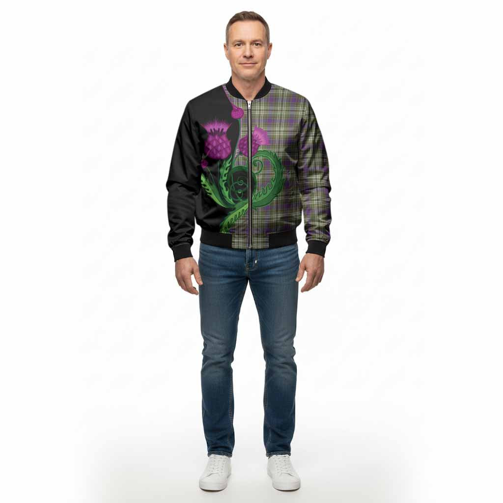 Swinton Tartan Bomber Jacket Traditional Scottish Thistle