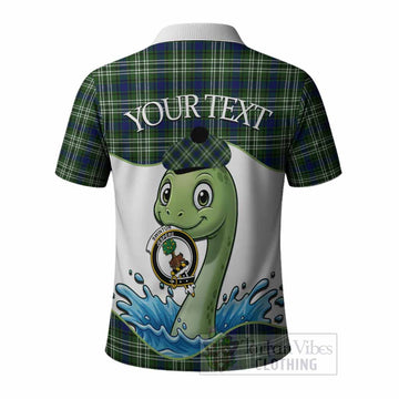 Swinton Tartan Crest Cute Nessie Polo Shirt Scottish Loch Ness Monster