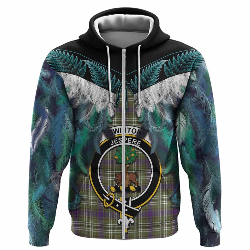 Swinton Tartan Crest Hoodie New Zealand Maori Korowai Cloak