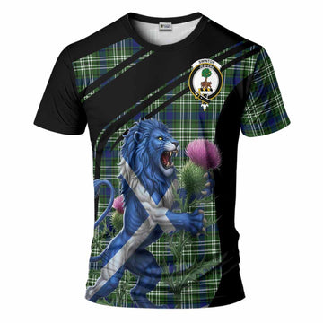 Swinton Tartan Crest T-Shirt Scottish Lion Rampant Thistle