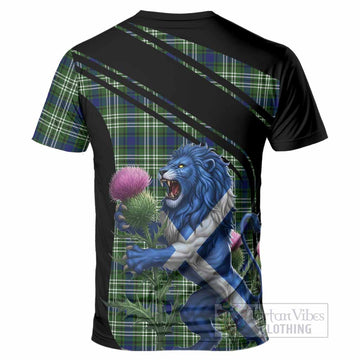 Swinton Tartan Crest T-Shirt Scottish Lion Rampant Thistle