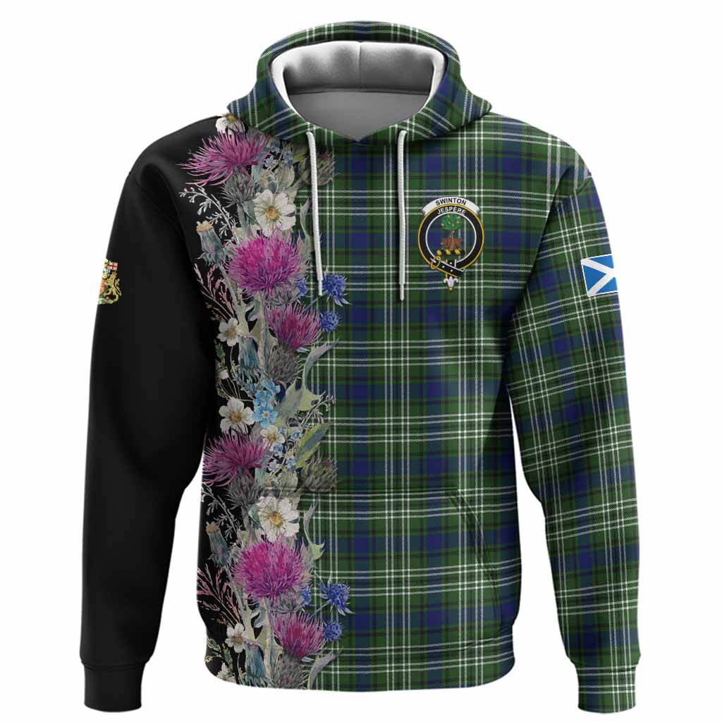 Swinton Tartan Crest Thistle Floral Hoodie