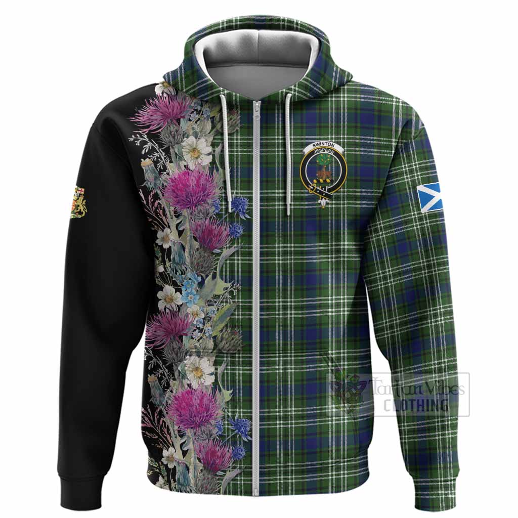Swinton Tartan Crest Thistle Floral Hoodie