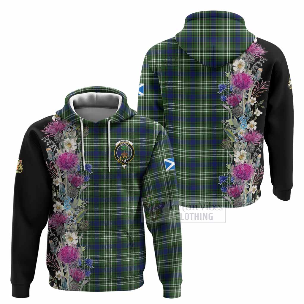 Swinton Tartan Crest Thistle Floral Hoodie