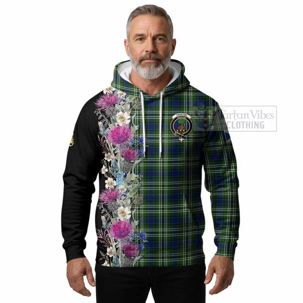 Swinton Tartan Crest Thistle Floral Hoodie