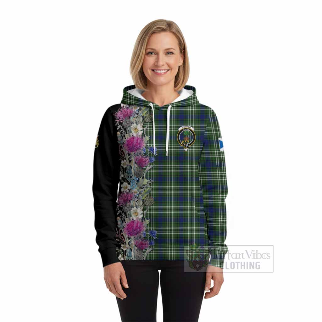 Swinton Tartan Crest Thistle Floral Hoodie