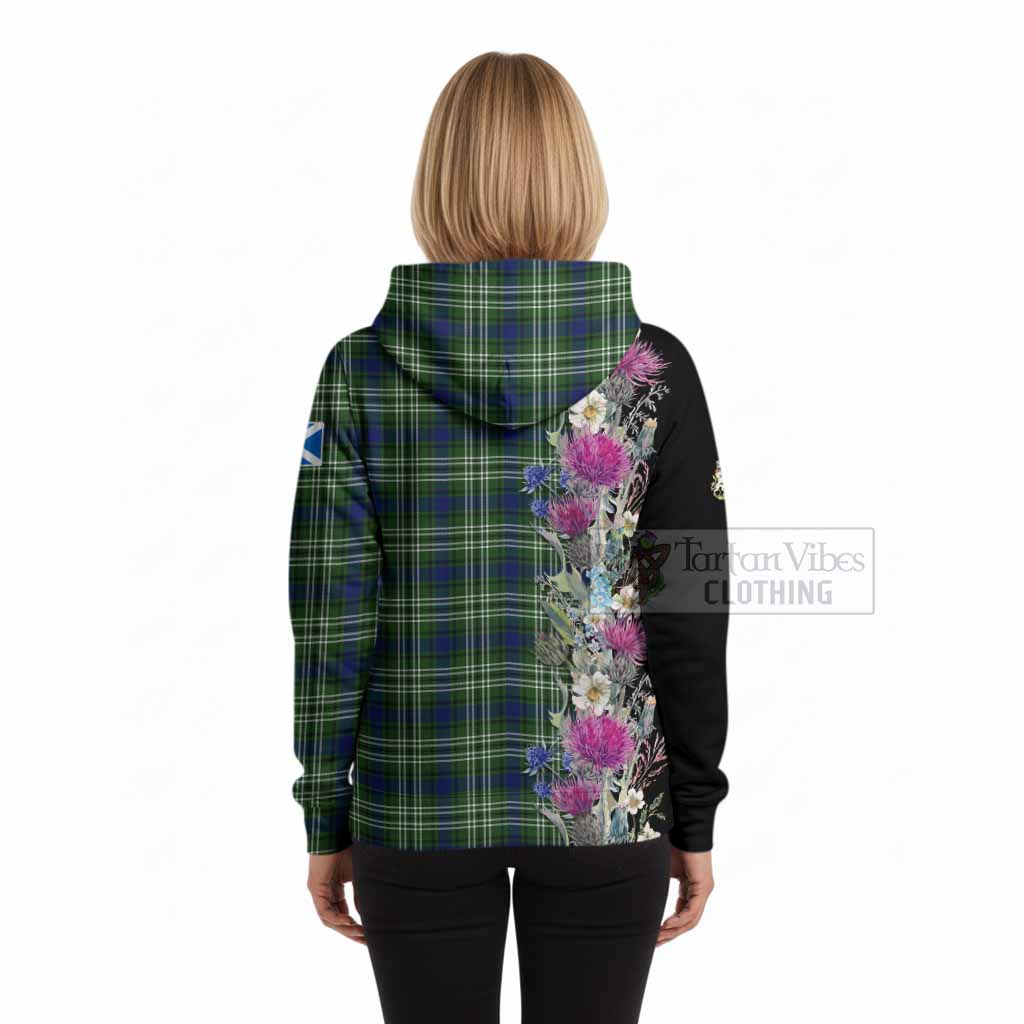 Swinton Tartan Crest Thistle Floral Hoodie
