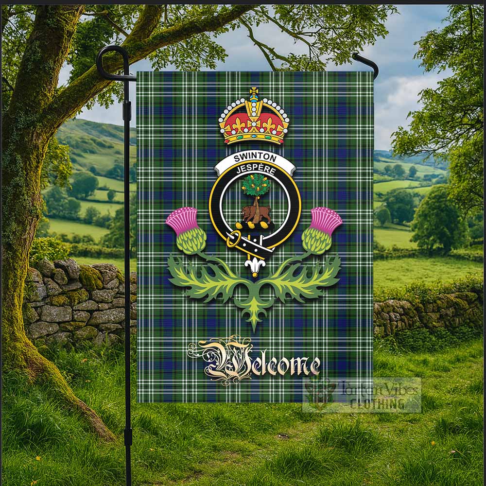 Swinton Tartan Family Crest Garden Flag Royal Thistle Welcome Style - Tartan Vibes Clothing