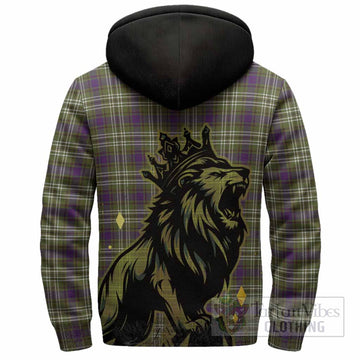 Swinton Tartan Family Crest Sherpa Hoodie Crowned Lion Roaring