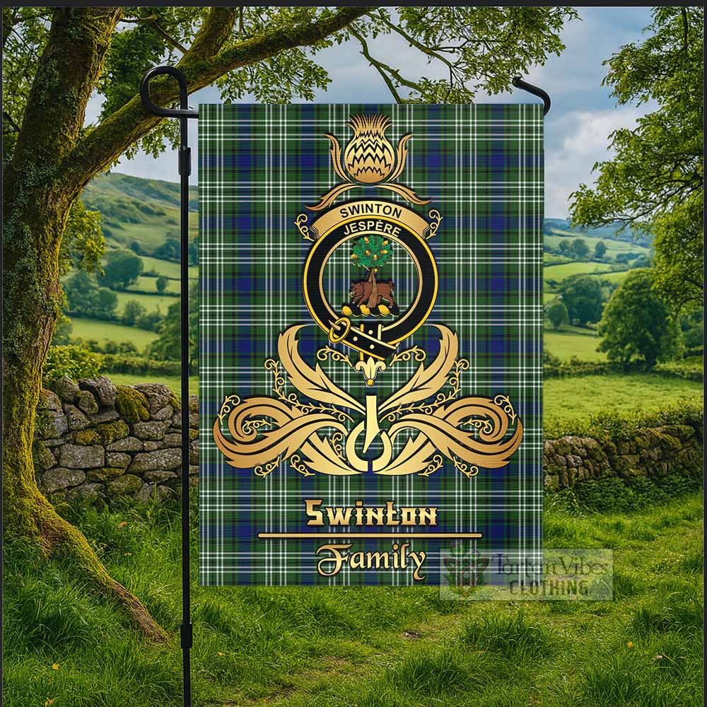 Swinton Tartan Garden Flag with Highland Thistle Cherish Family Crest Style - Tartan Vibes Clothing
