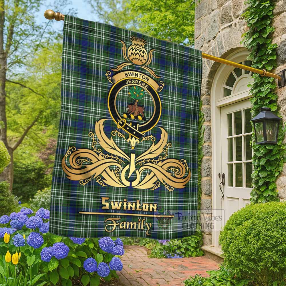 Swinton Tartan Garden Flag with Highland Thistle Cherish Family Crest Style - Tartan Vibes Clothing