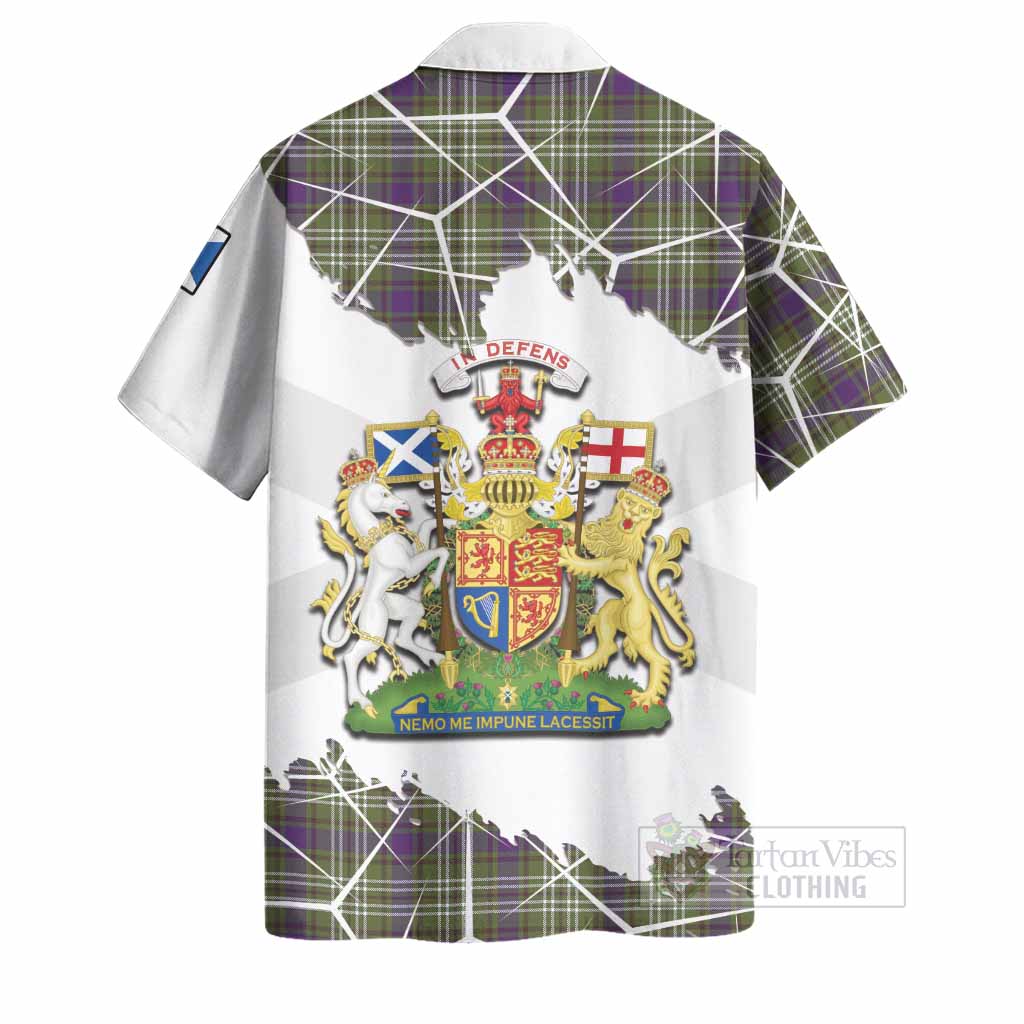 Swinton Tartan Hawaiian Shirt with Family Crest and Lion Rampant Grunge Style
