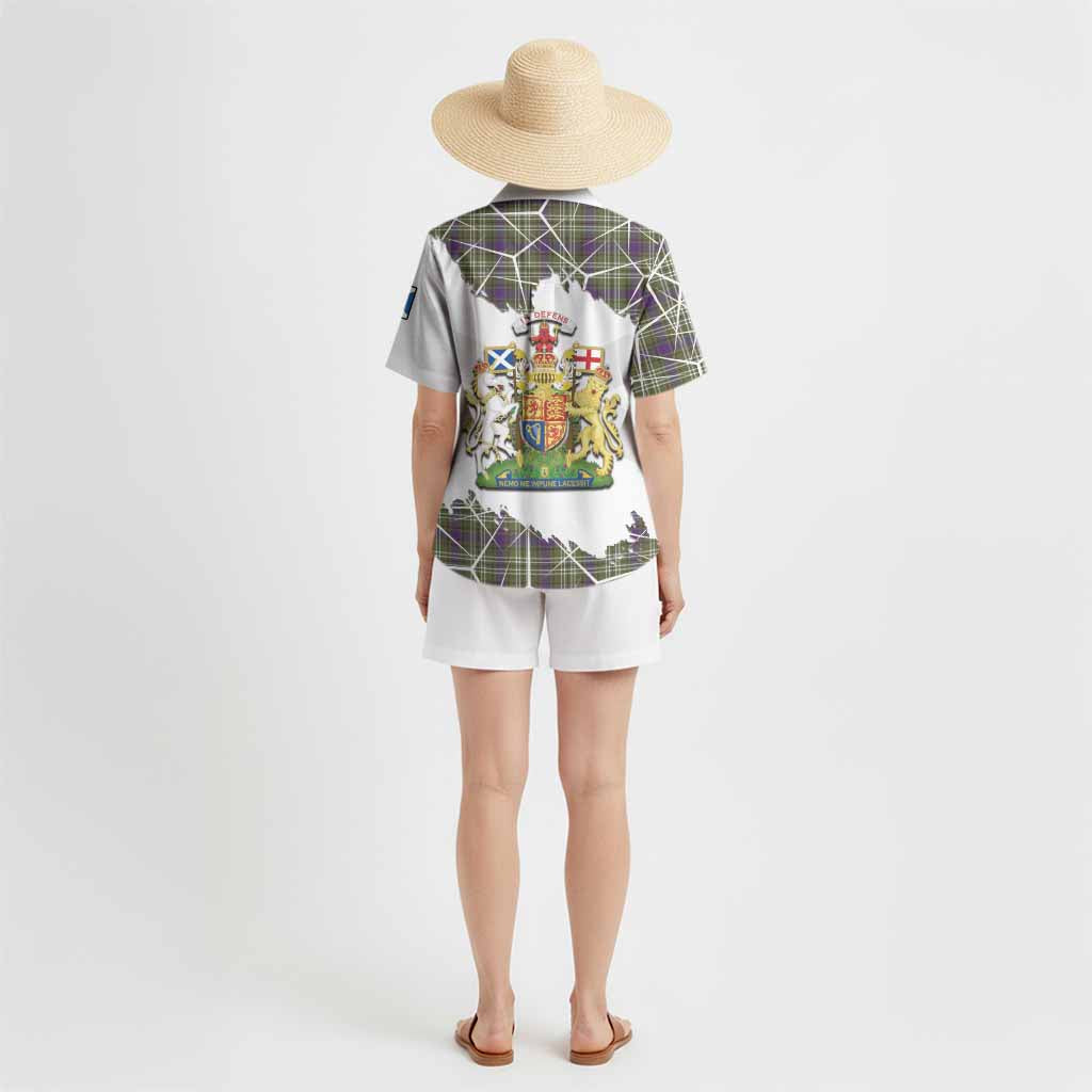 Swinton Tartan Hawaiian Shirt with Family Crest and Lion Rampant Grunge Style