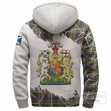 Swinton Tartan Sherpa Hoodie with Family Crest and Lion Rampant Grunge Style