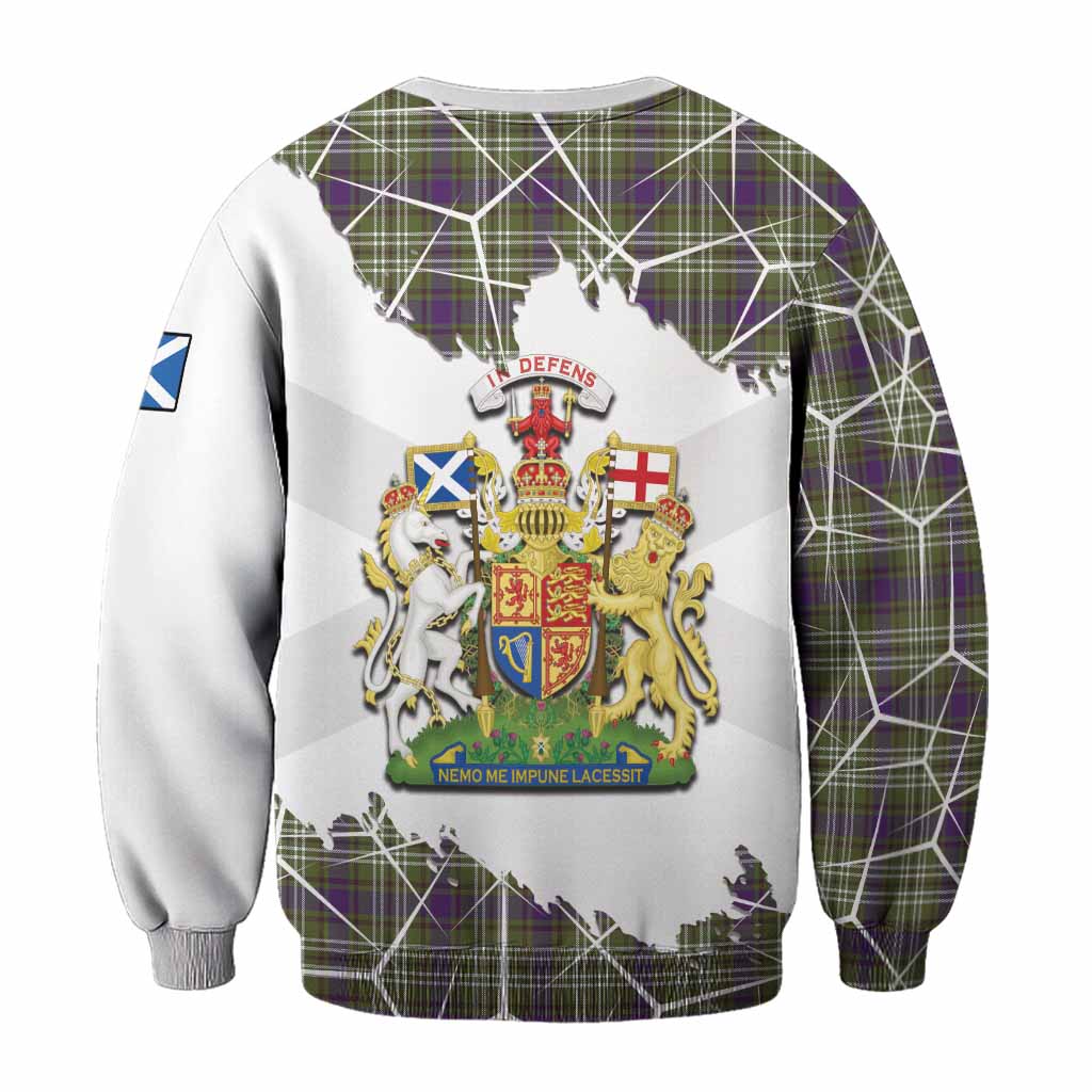 Swinton Tartan Sweatshirt with Family Crest and Lion Rampant Grunge Style