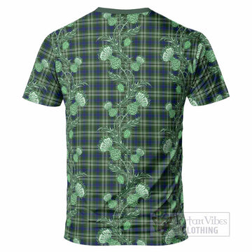 Swinton Tartan T-Shirt Seamless Scottish Thistle Flowers