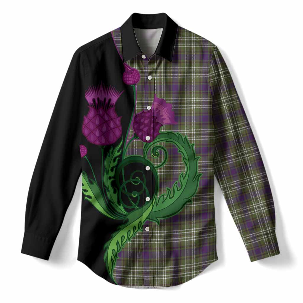 Swinton Tartan Women Casual Shirt Traditional Scottish Thistle