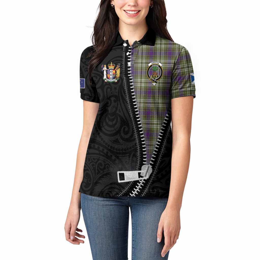 Swinton Tartan Women Polo Shirt New Zealand Pattern Unique Zipper Stylized