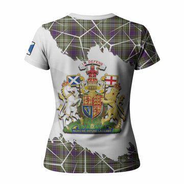 Swinton Tartan Women T shirt with Family Crest and Lion Rampant Grunge Style