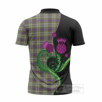 Swinton Tartan Zipper Polo Shirt Traditional Scottish Thistle
