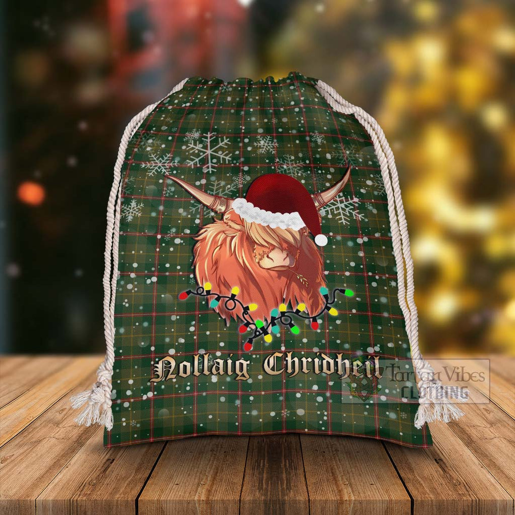 Symington Tartan Christmas Santa's Bag with Twinkle Highland Cattle - Tartan Vibes Clothing