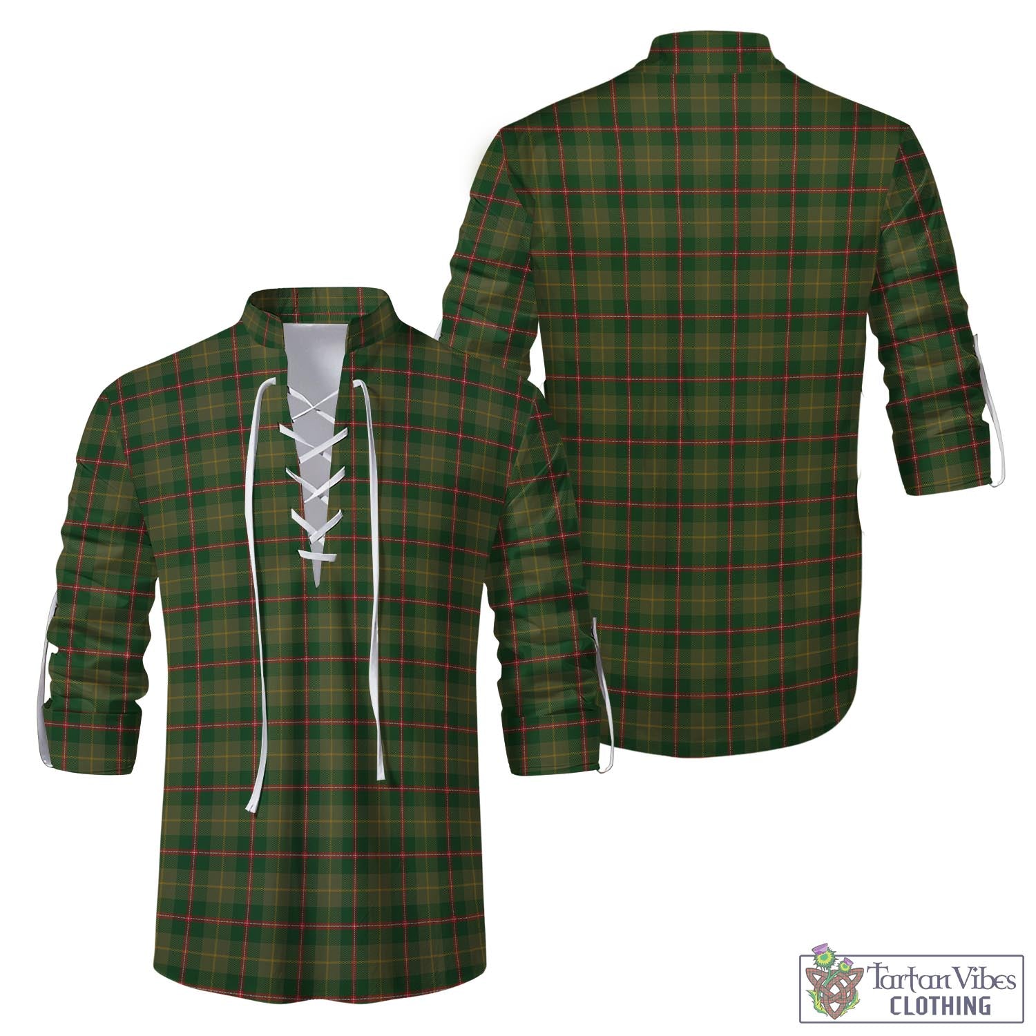 Tartan Vibes Clothing Symington Tartan Men's Scottish Traditional Jacobite Ghillie Kilt Shirt