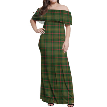 Symington Tartan Off Shoulder Long Dress Women's Dress - Tartan Vibes Clothing