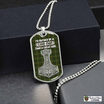 Tartan Vibes Clothing Symington Tartan Dog Tag Necklace Viking Mjolnir Style