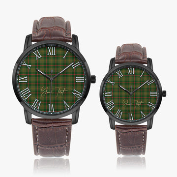 Symington Tartan Personalized Your Text Leather Trap Quartz Watch - Tartan Vibes Clothing