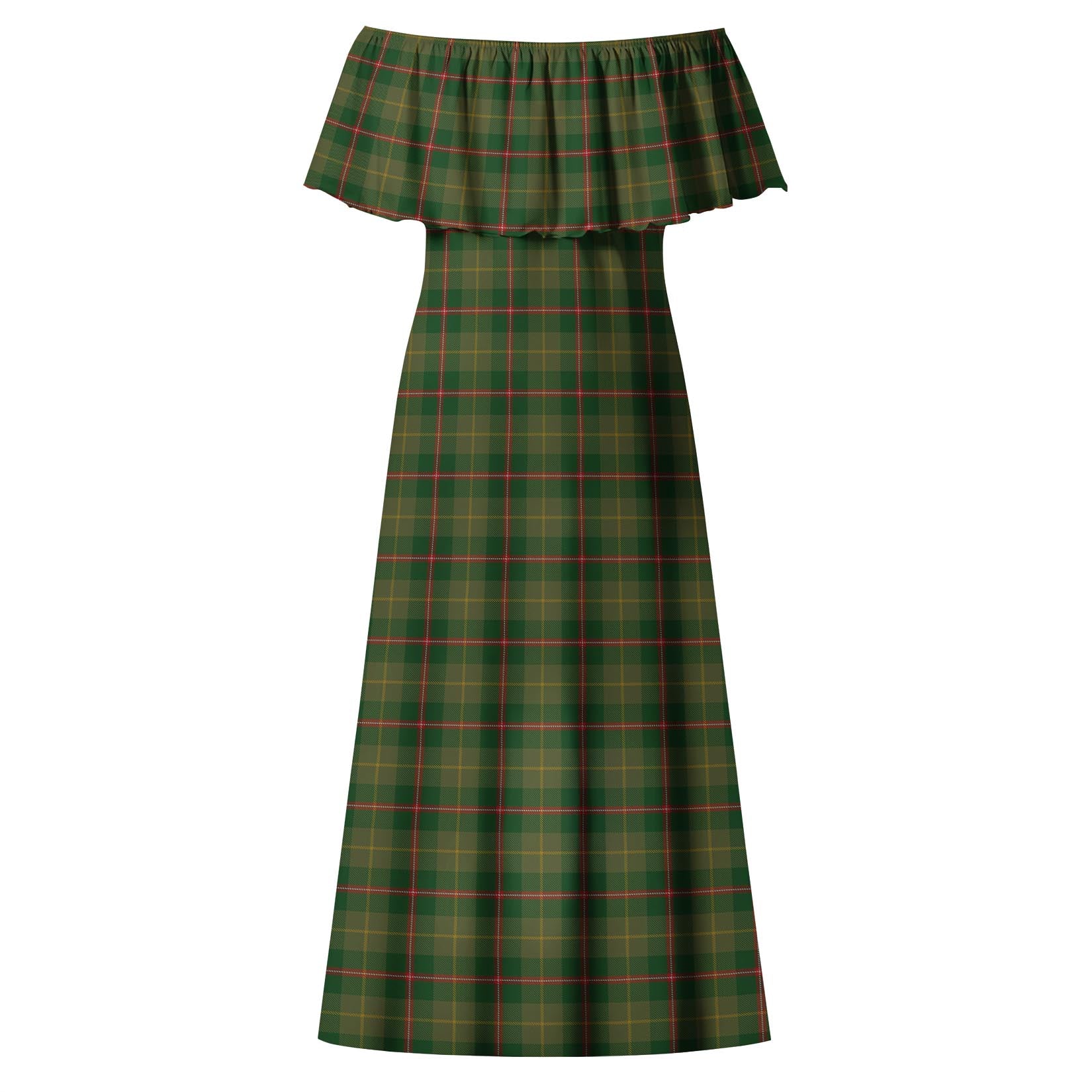 Symington Tartan Off Shoulder Long Dress - Tartan Vibes Clothing