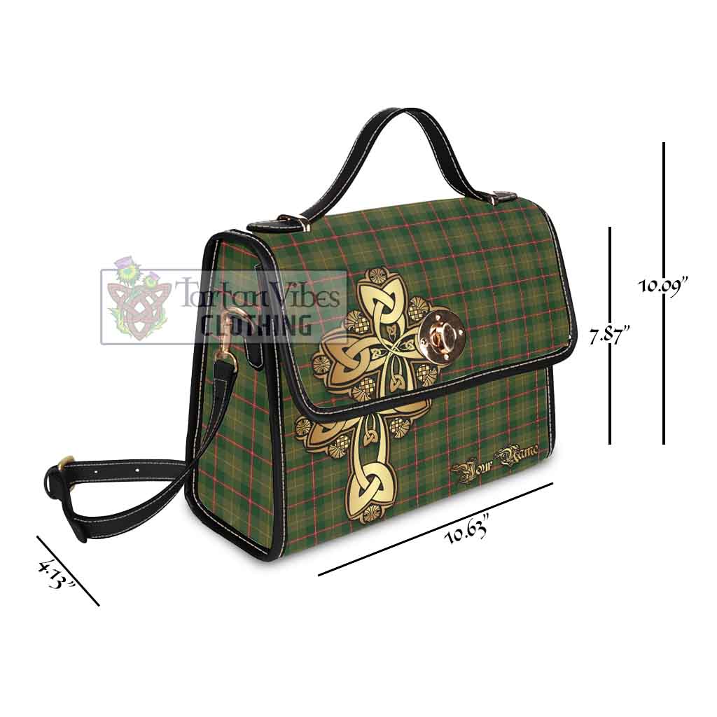 Tartan Vibes Clothing Symington Tartan Waterproof Canvas Bag Golden Thistle Celtic Cross Style
