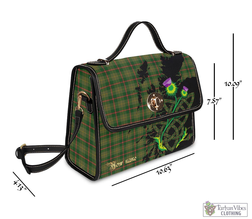 Tartan Vibes Clothing Symington Tartan Waterproof Canvas Bag with Scotland Map and Thistle Celtic Accents