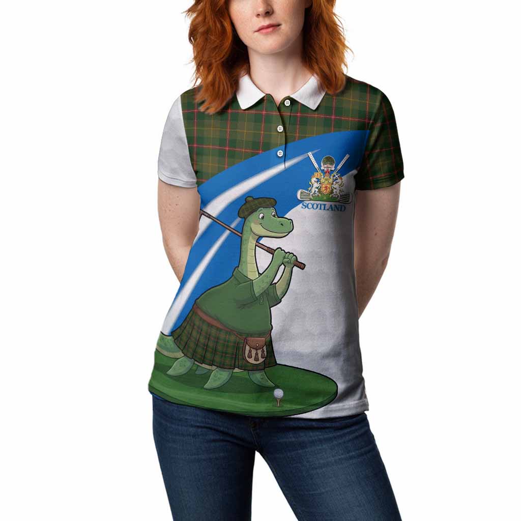 Symington Tartan Crest Golf Nessie Women Polo Shirt Loch Ness Monster Sporty Style