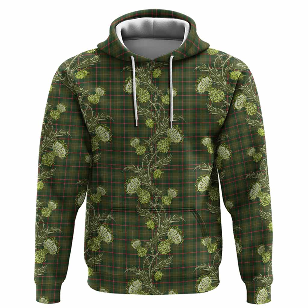 Symington Tartan Hoodie Seamless Scottish Thistle Flowers