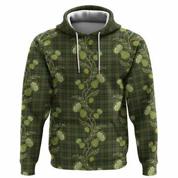 Symington Tartan Hoodie Seamless Scottish Thistle Flowers