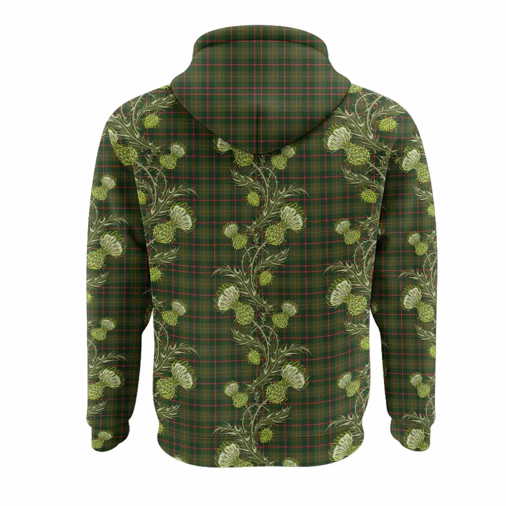 Symington Tartan Hoodie Seamless Scottish Thistle Flowers
