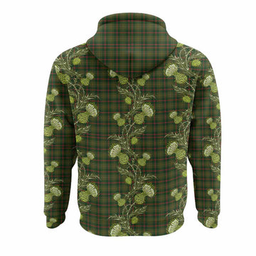 Symington Tartan Hoodie Seamless Scottish Thistle Flowers