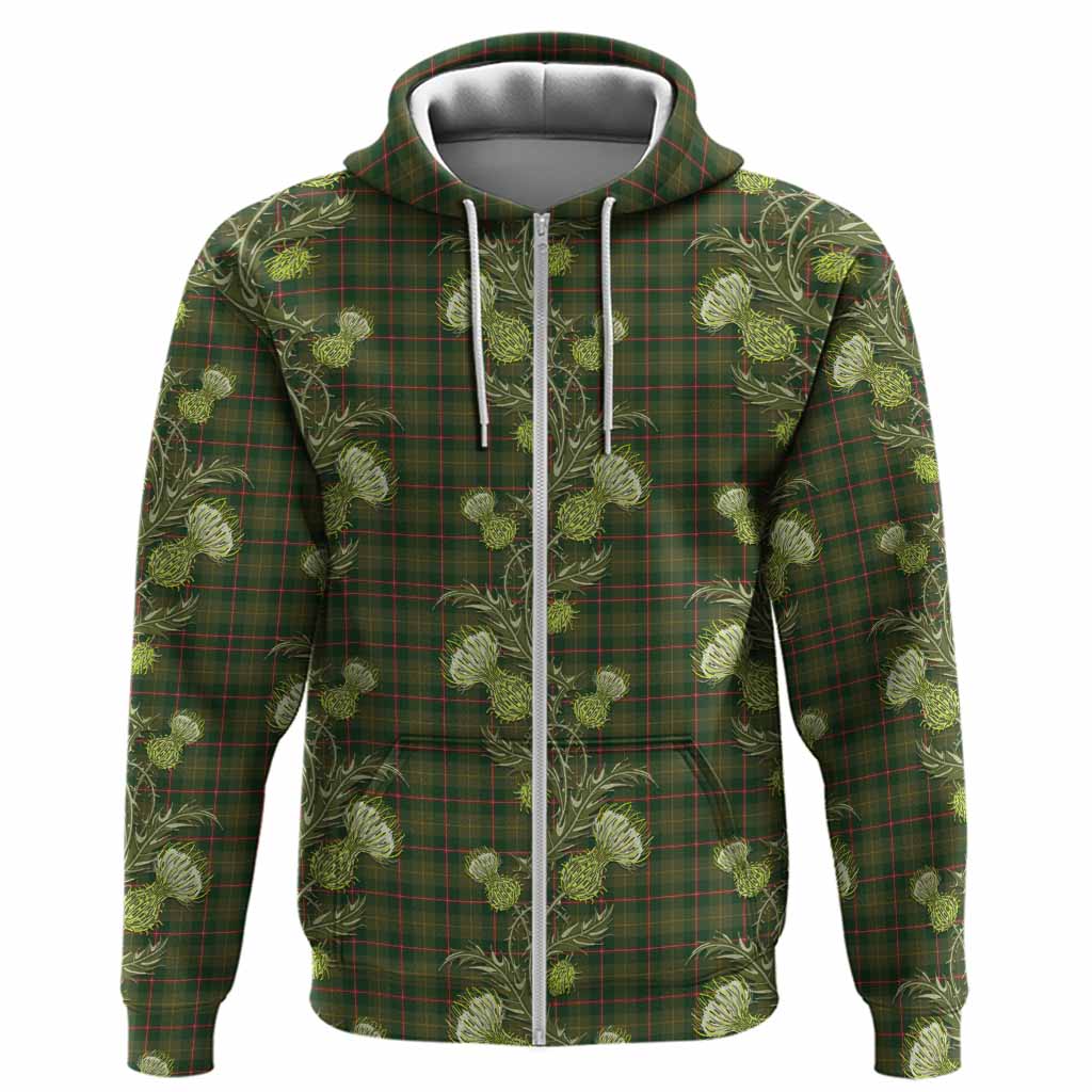 Symington Tartan Hoodie Seamless Scottish Thistle Flowers