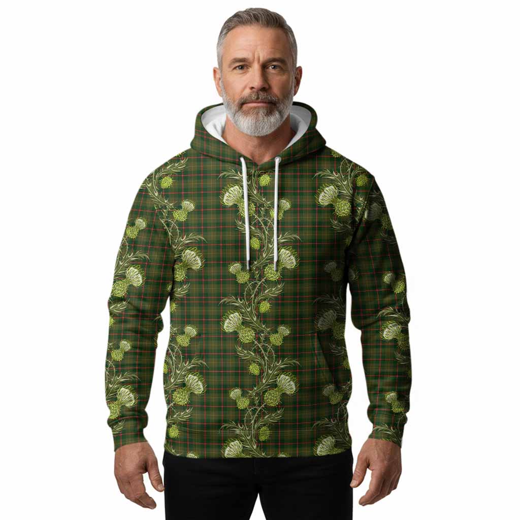 Symington Tartan Hoodie Seamless Scottish Thistle Flowers