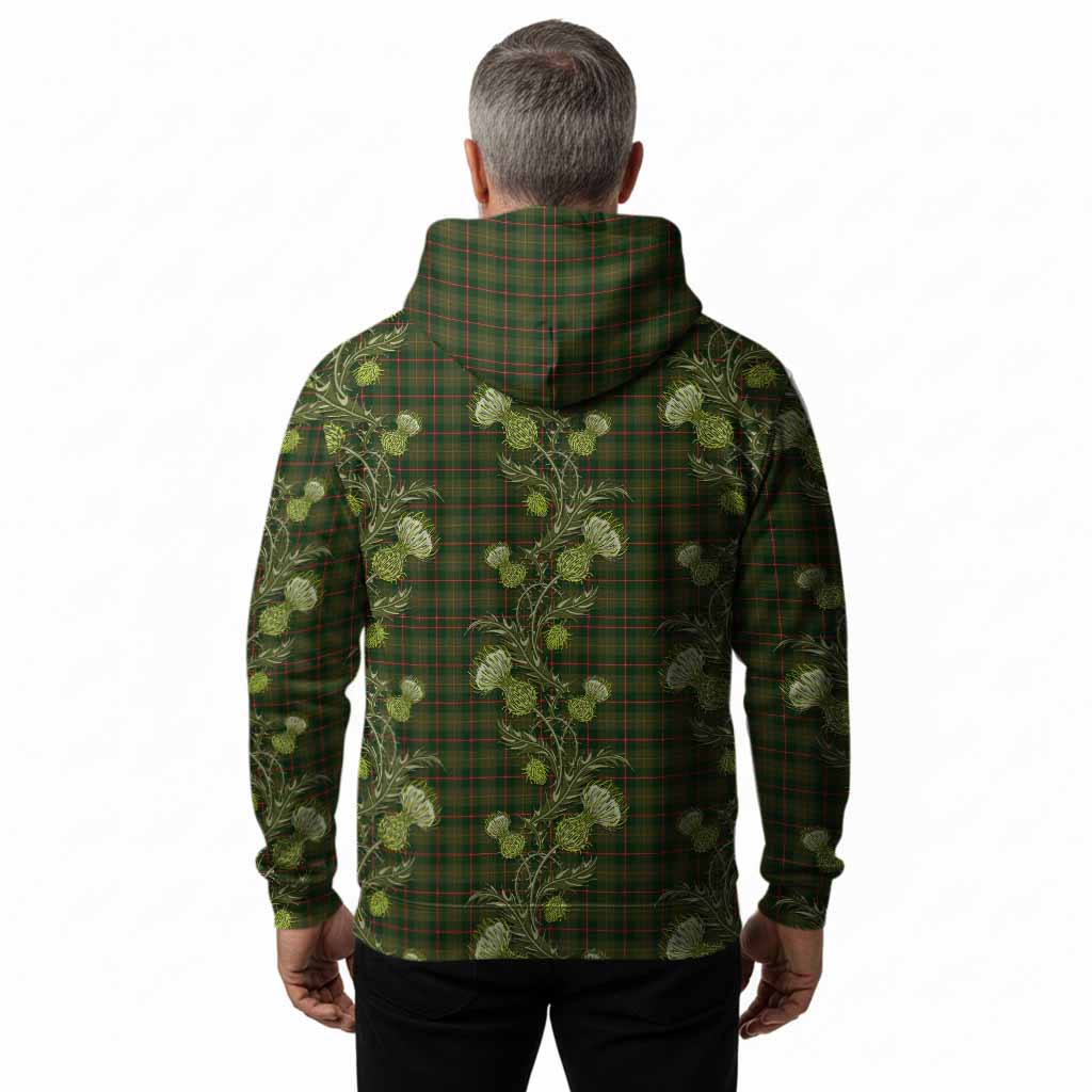 Symington Tartan Hoodie Seamless Scottish Thistle Flowers