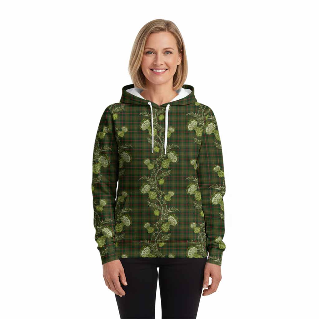 Symington Tartan Hoodie Seamless Scottish Thistle Flowers