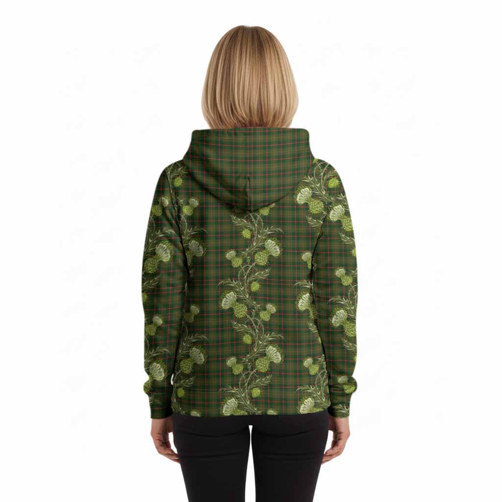 Symington Tartan Hoodie Seamless Scottish Thistle Flowers